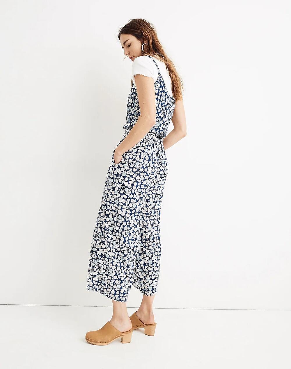 Madewell Huston Floral Pant French Blue Crop S Wide Leg Boho Cottagecore Preppy